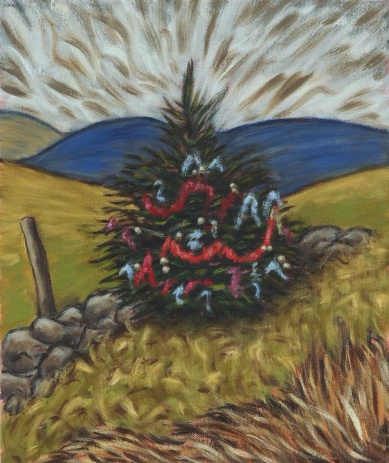 Christmas Tree on Dent Fell, Oil on canvas, 25 x 30 cm